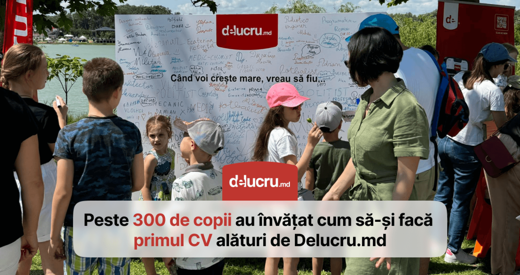 Delucru.md a provocat copiii, care au participat la „Orașul Profesiilor”, să-și facă publice visurile