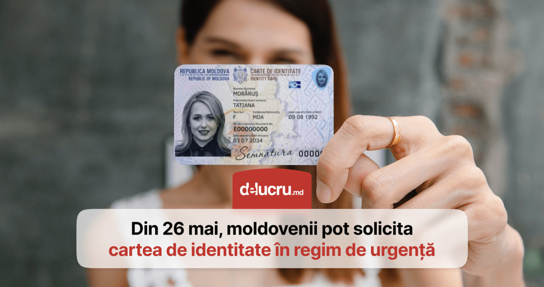 Cartea de identitate poate fi solicitată și în regim de urgență