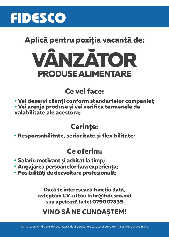 Vânzător produse alimentare