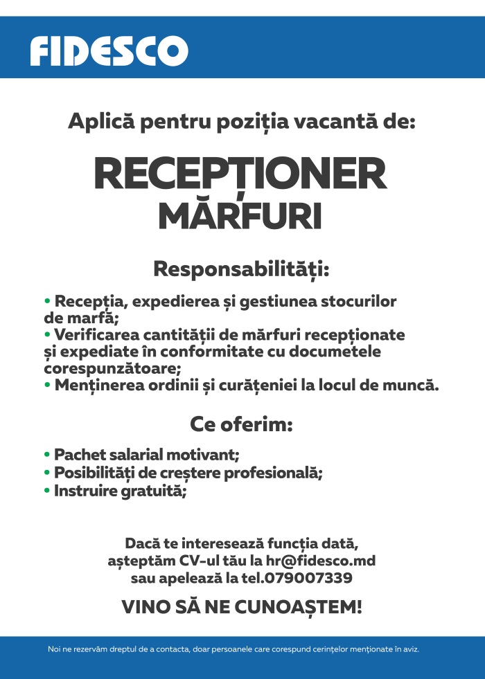 Recepționer mărfuri