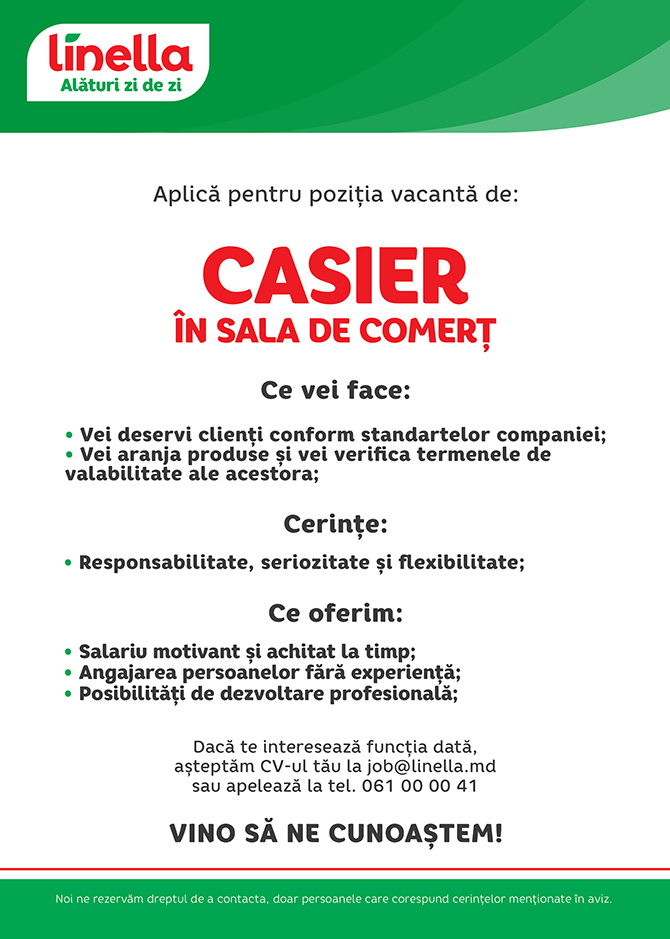 Casier în sala de comerț la Linella
