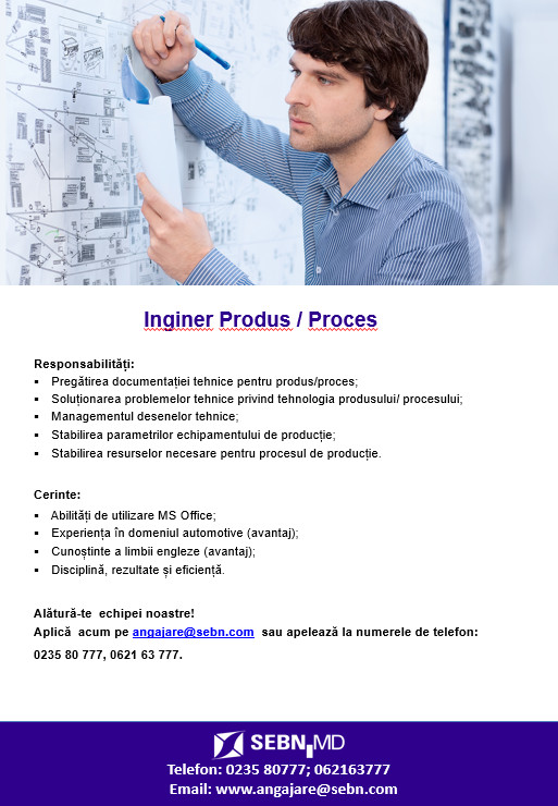 Inginer Produs \ Proces